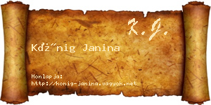 Kőnig Janina névjegykártya